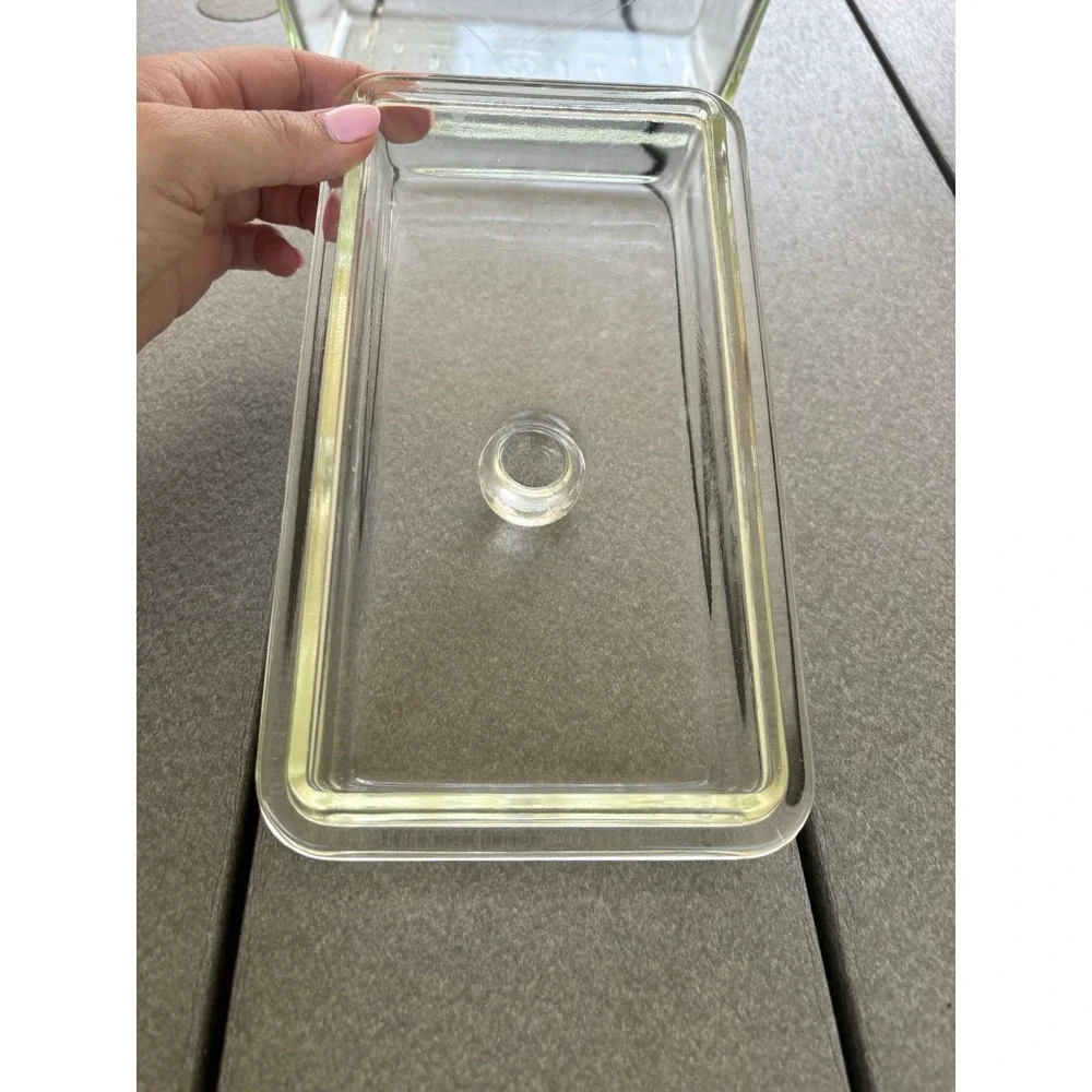 Vintage Westinghouse Clear Glass Refrigerator Box Loaf Pan Dish With Lid